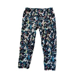 Sweaty Betty Power Pocket Workout Crop Leggings Womens Medium Blue Floral Splash